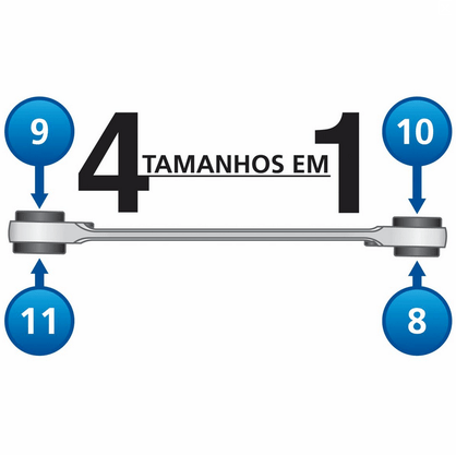 Chave com Catraca 4 Bocas - Tramontina Pro