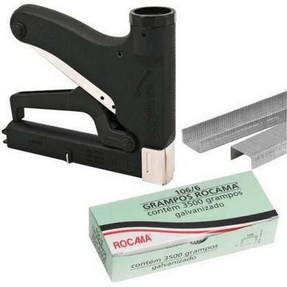 Grampeador Tapeceiro Manual 106 Premium Sem Grampo Rocama