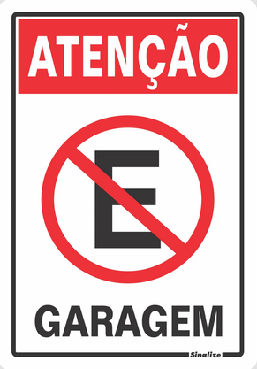 Placa Atenção Garagem 20 X 30 Poliestireno - Sinalize