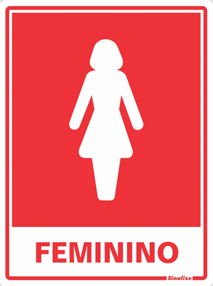 Placa Sanitário Feminino 15 X 20 Poliestireno - Sinalize