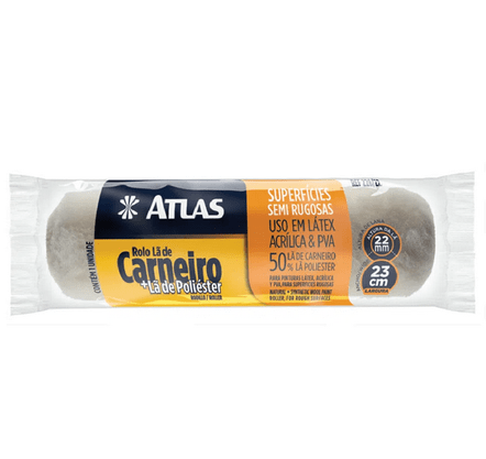 Rolo Lã Sem Cabo 23cm Misto - Atlas