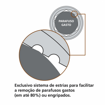 Soquete Xtractor Plus Milímetros com Encaixe 1/2" - Tramontina Pro