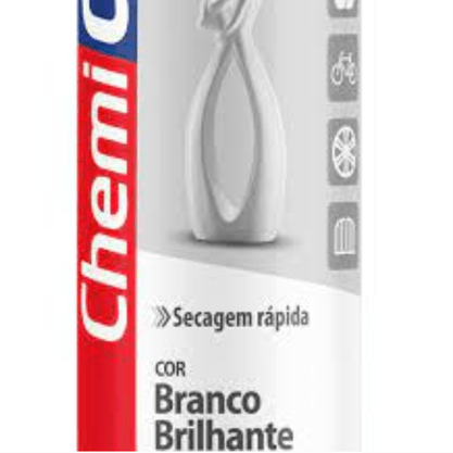 Tinta Spray Branco Brilhante Uso Geral Secagem Rápida 400ml Chemicolor
