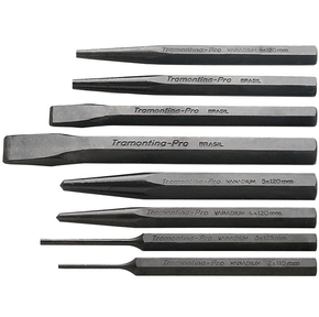 Jogo de Talhadeiras, Punções e Saca-pinos 8 peças - Tramontina PRO