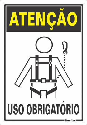 Placa Atenção Uso Obrigatório de Cinto 20 X 30 Poliestireno - Sinalize