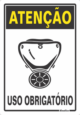 Placa Atenção Uso Obrigatório de Máscara 20 X 30 Poliestireno - Sinalize