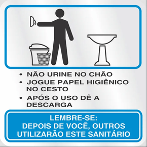 Placa de Procedimento Sanitário Masculino 15 X 15 Alumínio - Sinalize