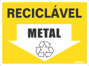 Placa Lixo Reciclável Metal 15 X 20 Poliestireno - Sinalize