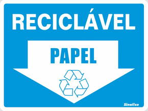Placa Lixo Reciclável Papel 15 X 20 Poliestireno - Sinalize