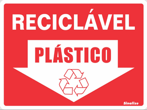 Placa Lixo Reciclável Plástico 15 X 20 poliestireno - Sinalize