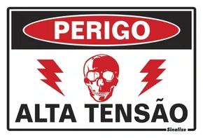 PLACA PERIGO ALTA TENSAO 20 X 30 POLIET.