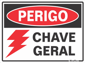 Placa Perigo Chave Geral 15 X 20 Poliestireno - Sinalize
