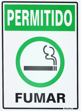 Placa Permitido Fumar 15 X 20 Poliestireno - Sinalize