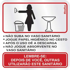 PLACA PROCED.SANITARIO FEM. 15 X 15 ALUM.