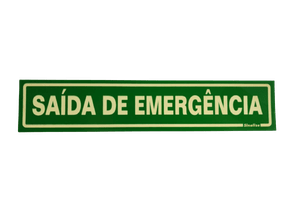 Placa Saída De Emergência 05 X 25 Poliestireno Fotoluminescente - Sinalize