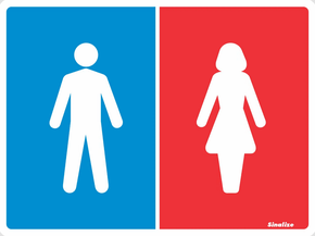 Placa Sanitário Feminino/Masculino 15 X 20 Poliestireno - Sinalize
