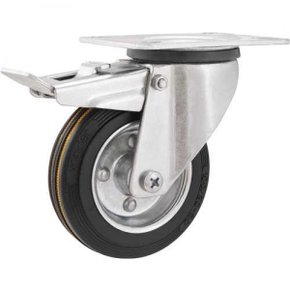 Rodízio Giratório Borracha Com Freio - Vonder