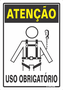 Placa Atenção Uso Obrigatório de Cinto 20 X 30 Poliestireno - Sinalize