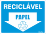 Placa Lixo Reciclável Papel 15 X 20 Poliestireno - Sinalize