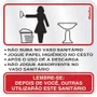 PLACA PROCED.SANITARIO FEM. 15 X 15 ALUM.