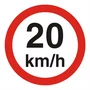 PLACA VELOCIDADE MAX.PERM. 20KM/H 45 X 45 POLIET.