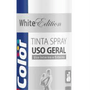 Tinta Spray Branco Brilhante Uso Geral Secagem Rápida 400ml Chemicolor