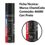 Tinta Spray Preto Fosco Uso Geral Secagem Rápida Chemicolor